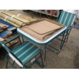 Small folding plastic garden table and 2 chairs