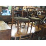 Mid century teak extending dining table and 6 matching green upholstered dining chairs *Collector'