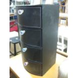 Black and pink 4 drawer leatherette covered storage unit