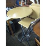 Beech effect bar table and 2 matching stools