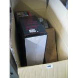 (1069) Box containing a variety of items to include dish rack, rat bait, blanket, outdoor light, etc