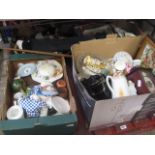 Pallet of mixed ceramics, tapestries, clocks, etc