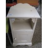 White painted single door bedside