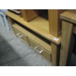 Modern light oak TV stand with 2 drawers