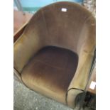 Brown upholstered tub chair *Collector's Item: Sold in accordance with our Soft Furnishing Policy*