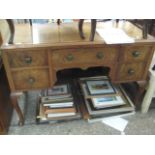 Walnut dressing unit with 5 drawers