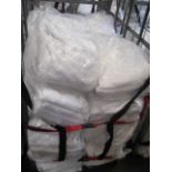 Stillage of white towels (stillage not included)