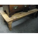 Low level pine rectangular coffee table
