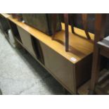 Mid century teak sideboard with sliding doors