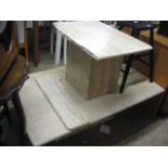 Stone coffee table with further small stone coffee table (damaged)