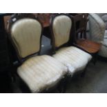 Pair of mahogany framed upholstered chairs and 1 further wooden chair *Collector's Item: Sold in