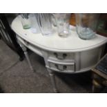 Off white demilune dressing unit