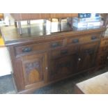 Dark oak sideboard with 3 doors and 3 drawers