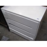 White painted chest of 4 drawers