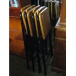 4 folding metal framed stools