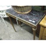 Gilt marble top side table