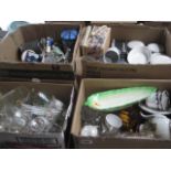 4 boxes of mixed ceramics, glassware and other housewares