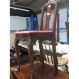 Edwardian childs chair with red upholstered seat