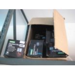 Box containing black 120w flood lights