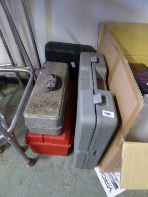 (1041) 2 toolboxes, boxed satellite kit, boxed Auto emergency kit