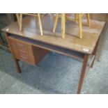 Mid century teak Danish kneehole desk with 3 drawers