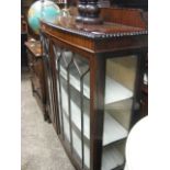 Edwardian mahogany bow fronted glazed display cabinet