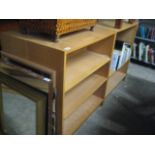 4 beech effect low level open front bookcases