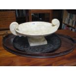 Twin handled butlers tray, large platter and urn