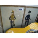 2216 - Pair of framed and glazed prints of military men