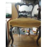 Mahogany framed yellow upholstered chair *Collector's Item: Sold in accordance with our Soft