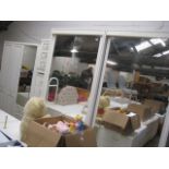 Large quantity of white bedroom furniture incl. 2 large mirrored sliding door wardrobes, triple