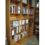 4 open fronted beech effect bookcases