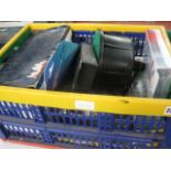 Crate of door closers and crate of mixed garage spares