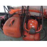 2 Flymo electric mowers with 1 electric strimmer