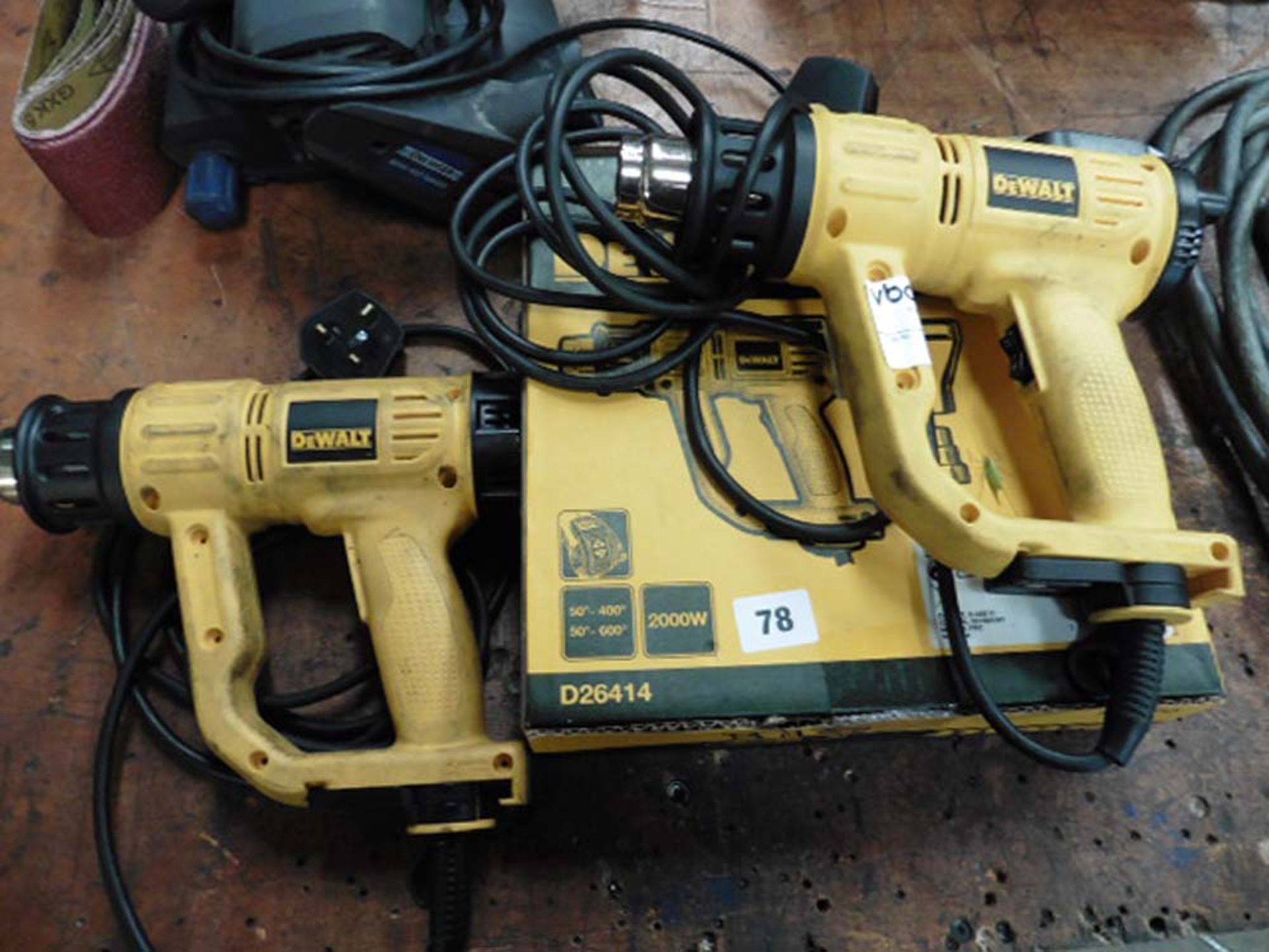 2 Dewalt 2KW heat guns, one with box