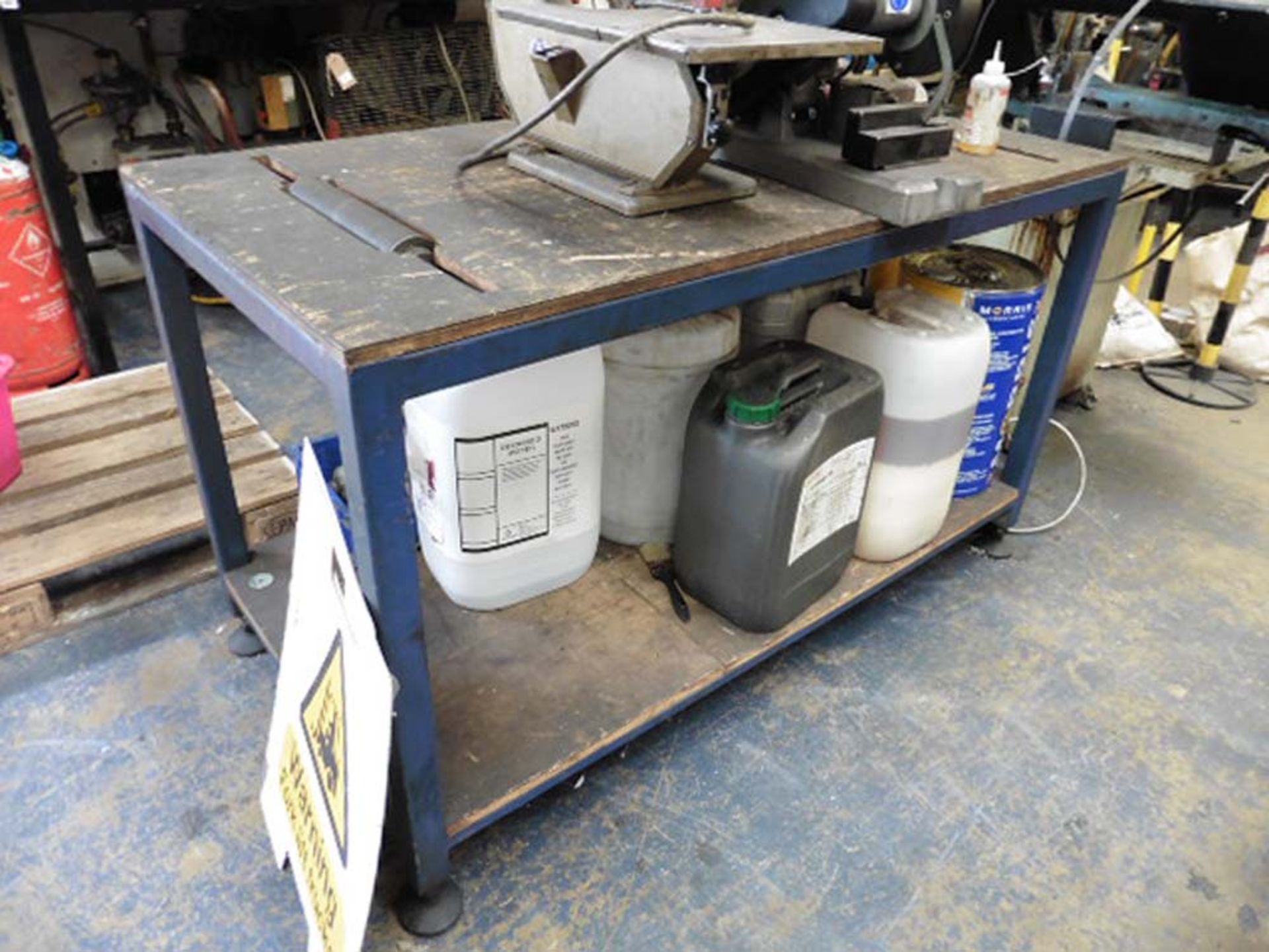 Welded Steel workbench with inset rollers, 1.5m x 0.75m approx (excluding contents) - Image 2 of 2