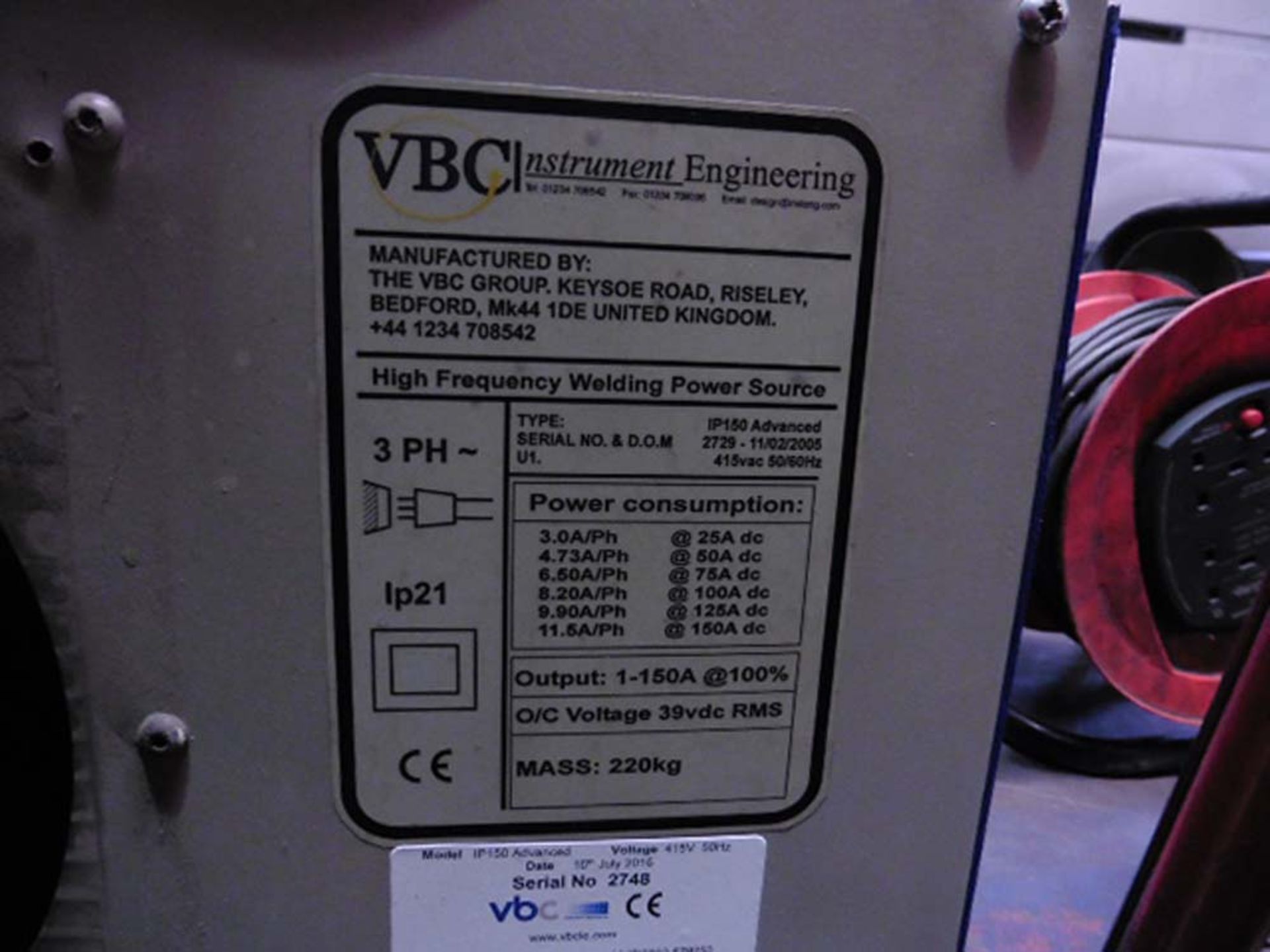 VBC Model IP150 Interpulse High Frequency Tig Welding Power Source Upgraded 2016 Year 2006 - Image 4 of 9