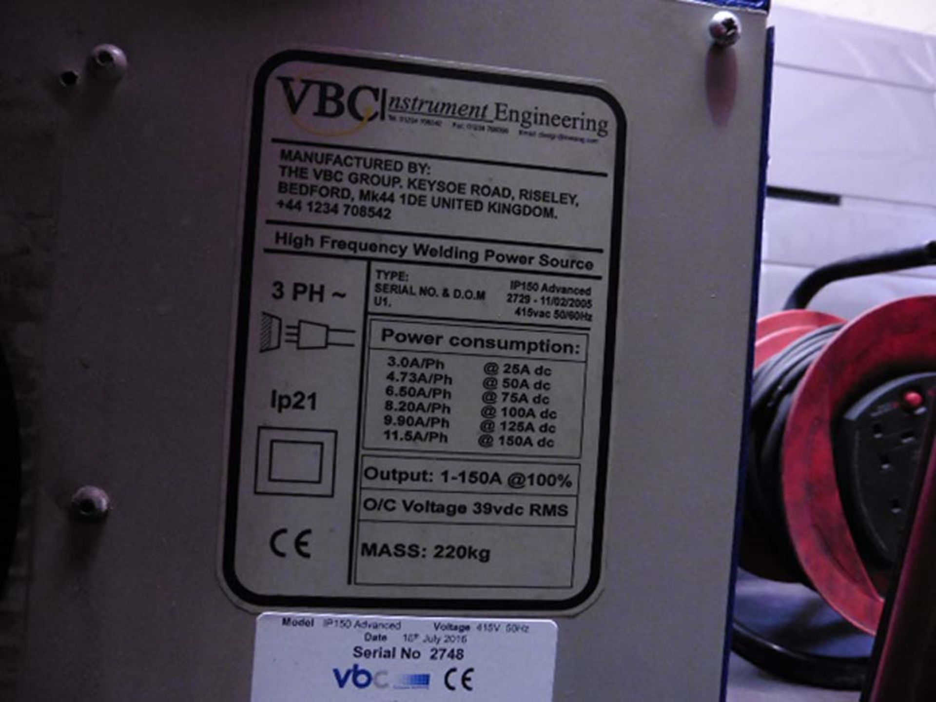 VBC Model IP150 Interpulse High Frequency Tig Welding Power Source Upgraded 2016 Year 2006 - Image 5 of 9