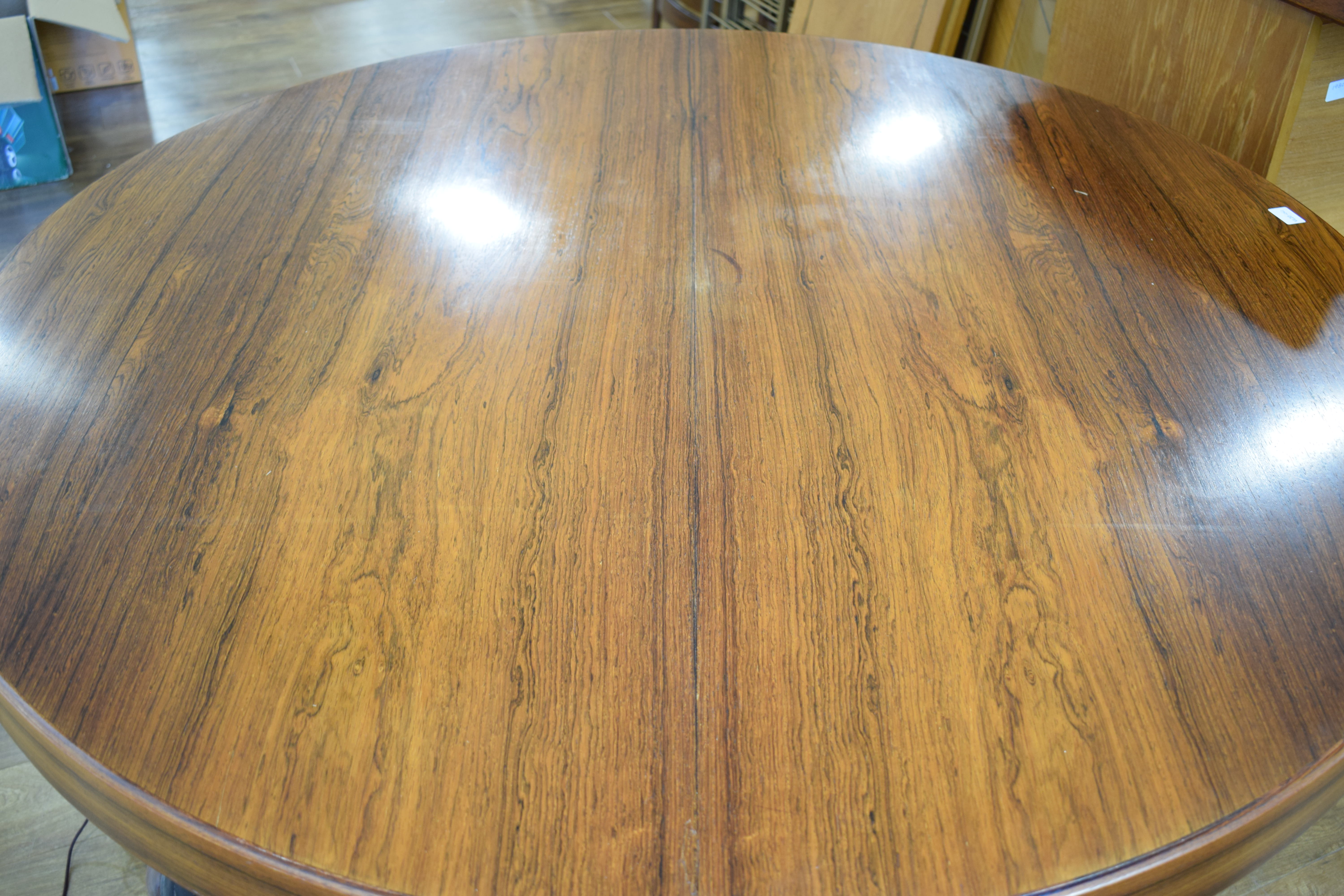 A 1960's Danish rosewood and crossbanded extending dining table, 130 cm to 190 cm, - Image 6 of 22