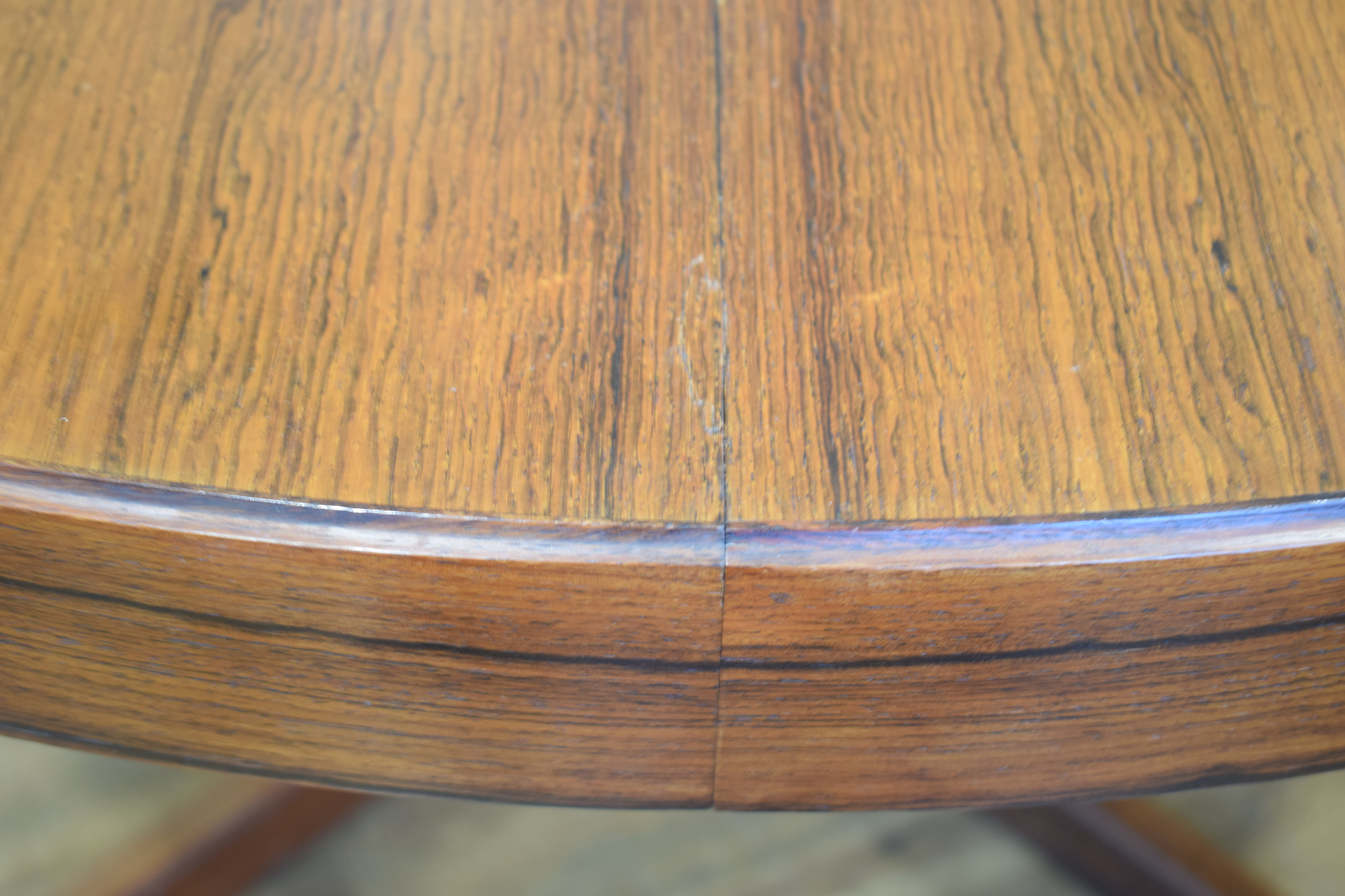 A 1960's Danish rosewood and crossbanded extending dining table, 130 cm to 190 cm, - Image 7 of 22