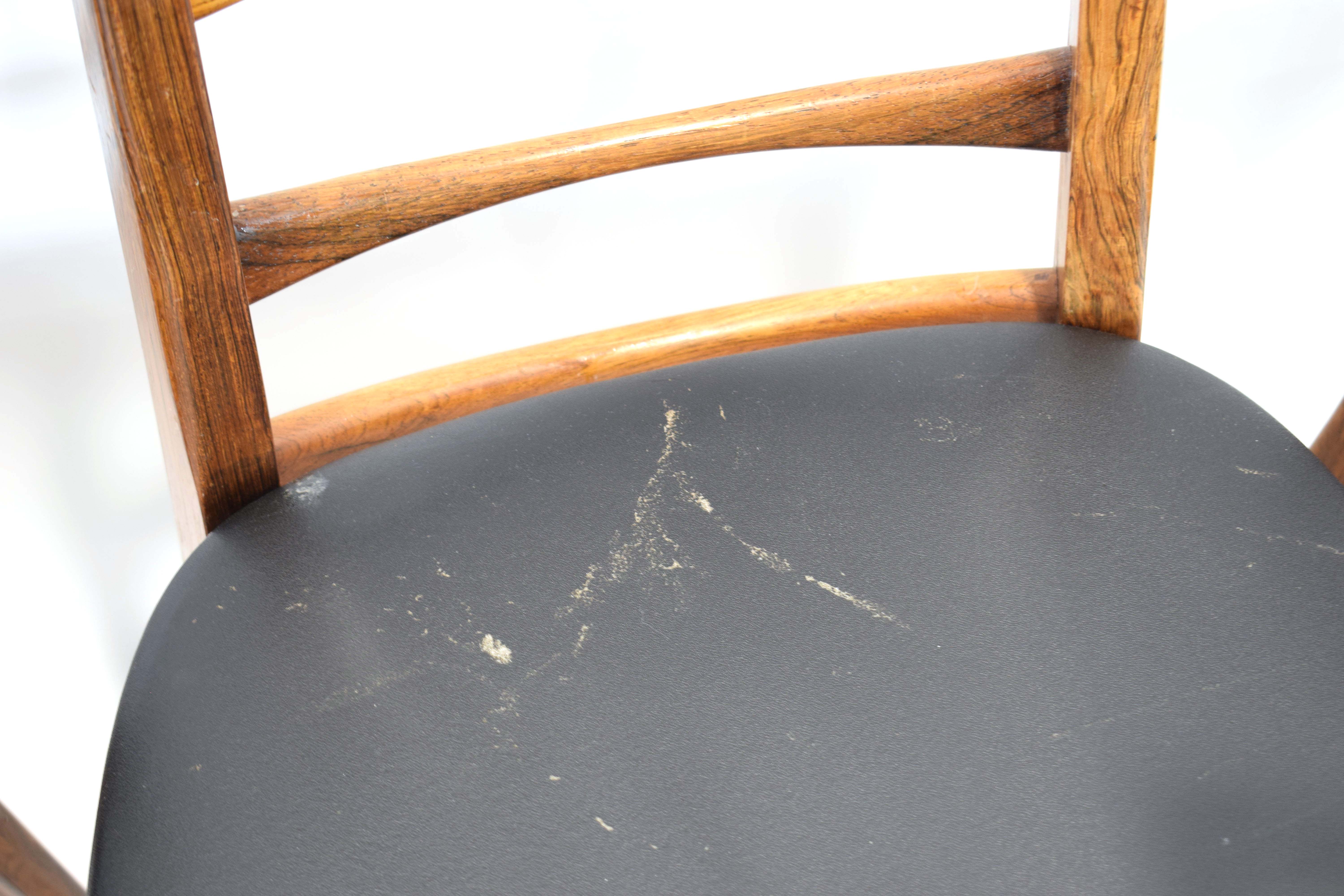 Niels Koefoed for Koefoeds Hornslet, a set of eight 1960's rosewood Lis chairs with black seats, - Image 3 of 19