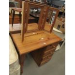 Pine dressing table with mirror