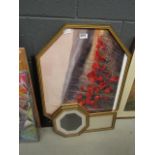 Framed and glazed print of poppies and matching frames