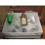 5469 - Box containing angel stand with glass bowl, angel photo frame plus bells