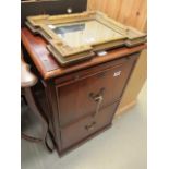 Reproduction dark wood 2 drawer pedestal