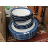 Quantity of blue and cream glazed denby crockery