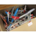 A box containing plastic aeroplane models