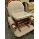 5107 Beech glider chair with matching footstool