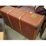 Canvas travelling trunk with wooden ribs