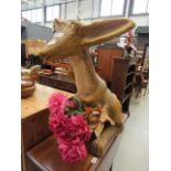 Kangaroo ornament with artificial flowers
